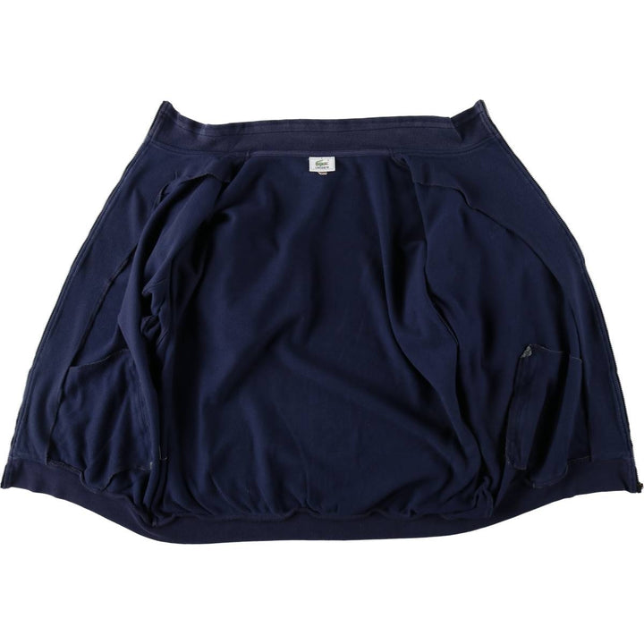 Lacoste pique full-zip sweatshirt, size 6 (equivalent to men's XL). cotton navy blue type Vintage Second Hand