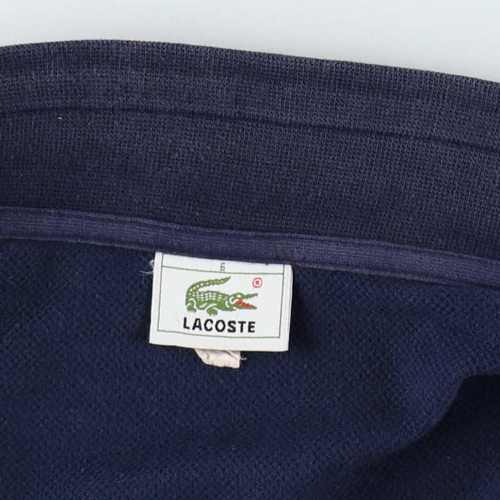 Lacoste pique full-zip sweatshirt, size 6 (equivalent to men's XL). cotton navy blue type Vintage Second Hand