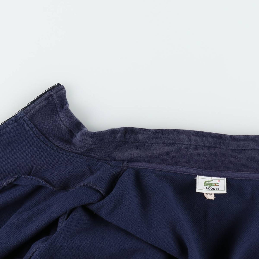 Lacoste pique full-zip sweatshirt, size 6 (equivalent to men's XL). cotton navy blue type Vintage Second Hand