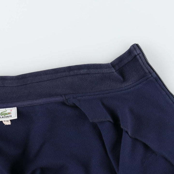 Lacoste pique full-zip sweatshirt, size 6 (equivalent to men's XL). cotton navy blue type Vintage Second Hand