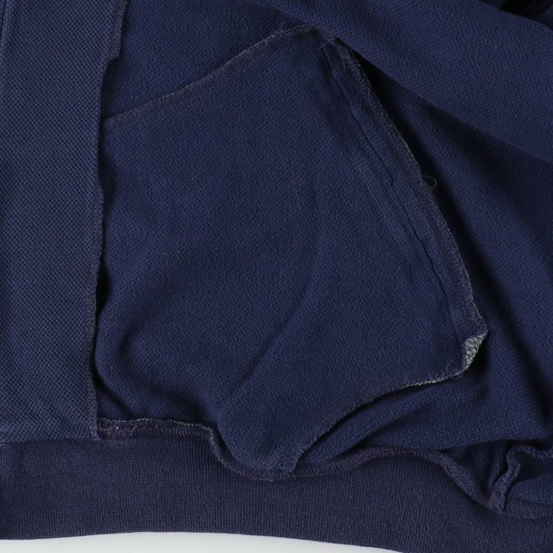 Lacoste pique full-zip sweatshirt, size 6 (equivalent to men's XL). cotton navy blue type Vintage Second Hand
