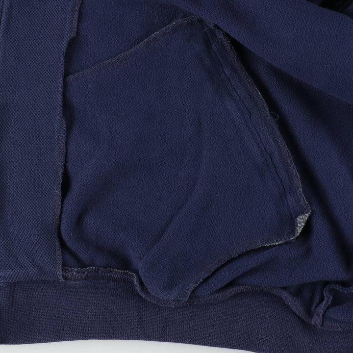 Lacoste pique full-zip sweatshirt, size 6 (equivalent to men's XL). cotton navy blue type Vintage Second Hand