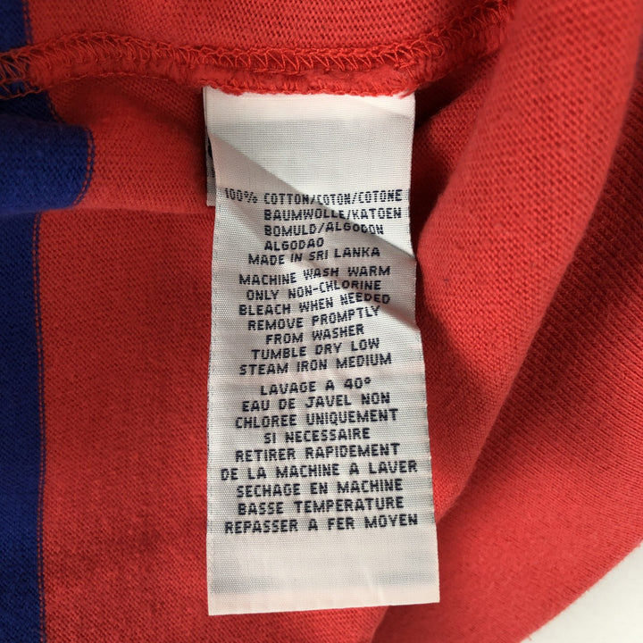 Ralph Lauren POLO by Ralph Lauren Striped Pattern Sweat Full-Zip Hoodie, Men's Size L (approx.) cotton red type Vintage Second Hand