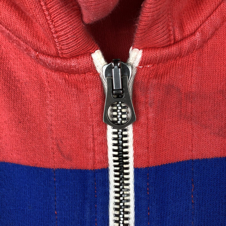 Ralph Lauren POLO by Ralph Lauren Striped Pattern Sweat Full-Zip Hoodie, Men's Size L (approx.) cotton red type Vintage Second Hand