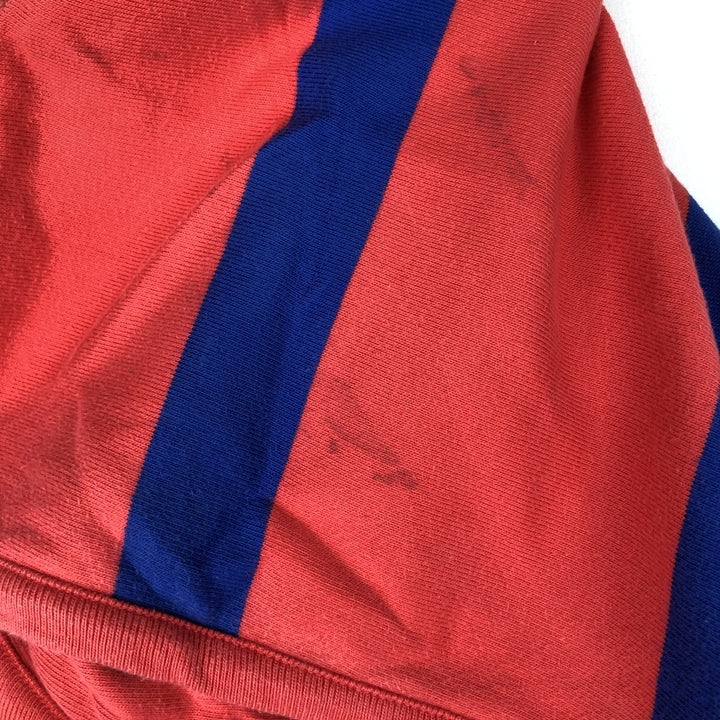 Ralph Lauren POLO by Ralph Lauren Striped Pattern Sweat Full-Zip Hoodie, Men's Size L (approx.) cotton red type Vintage Second Hand