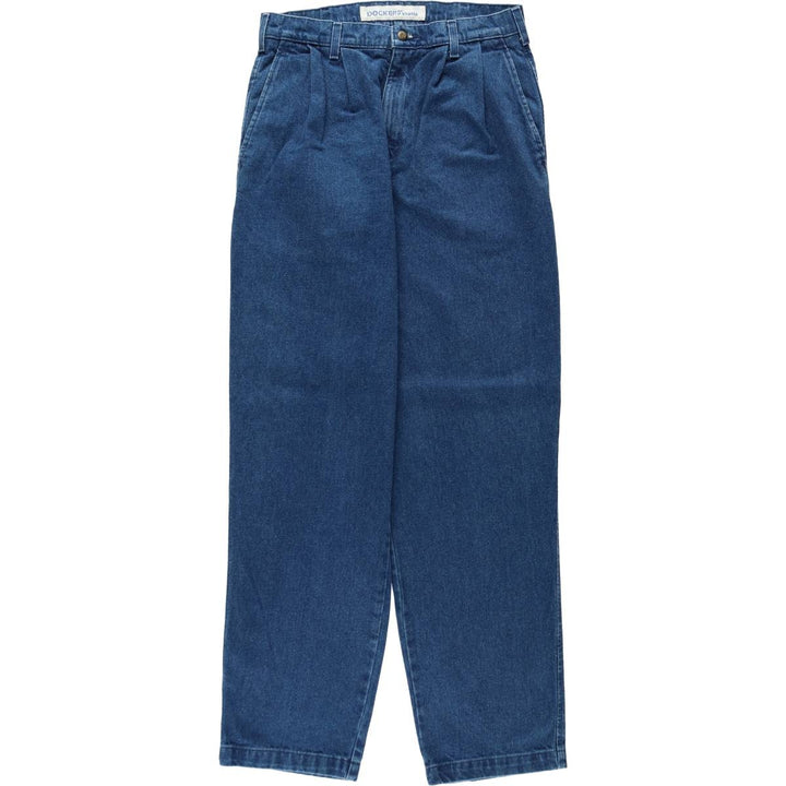 90'S Dockers Classic Fit Two-Pleat Tapered Denim Pants, Men's Size W30 (approx.), Vintage cotton blue type Vintage Second Hand