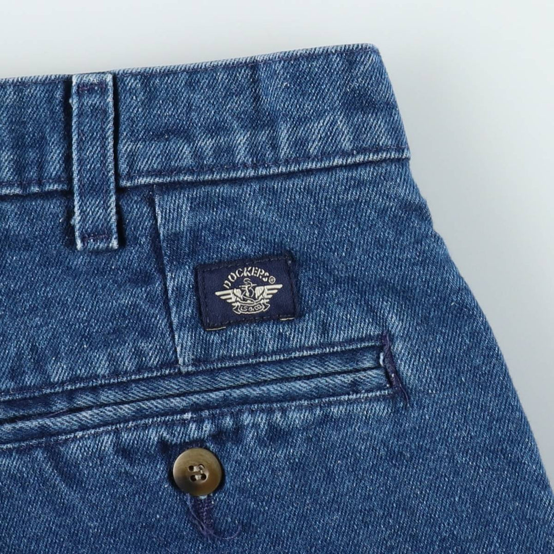 90'S Dockers Classic Fit Two-Pleat Tapered Denim Pants, Men's Size W30 (approx.), Vintage cotton blue type Vintage Second Hand