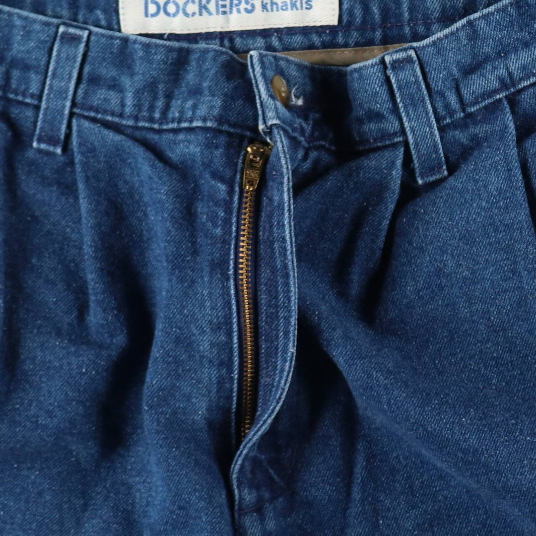 90'S Dockers Classic Fit Two-Pleat Tapered Denim Pants, Men's Size W30 (approx.), Vintage cotton blue type Vintage Second Hand