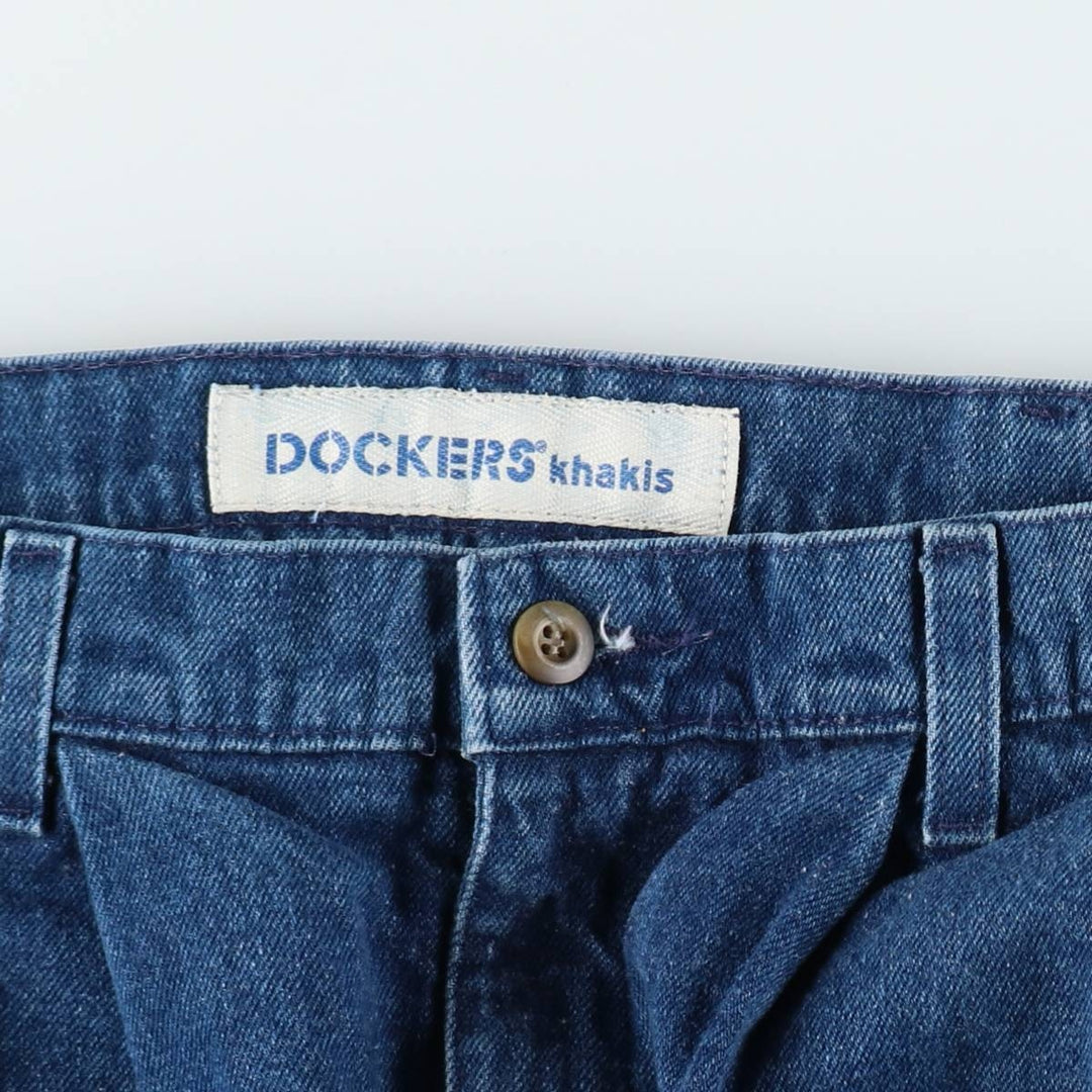90'S Dockers Classic Fit Two-Pleat Tapered Denim Pants, Men's Size W30 (approx.), Vintage cotton blue type Vintage Second Hand