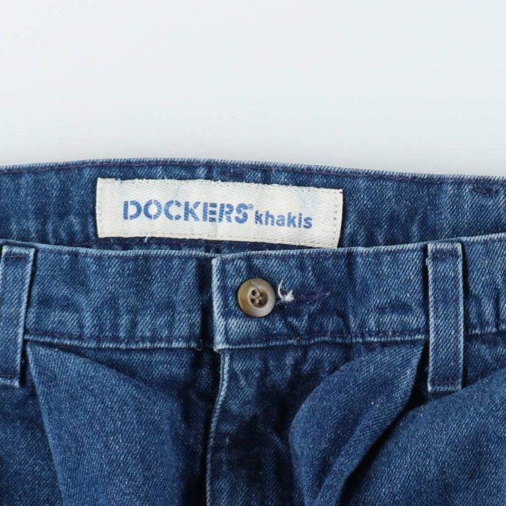 90'S Dockers Classic Fit Two-Pleat Tapered Denim Pants, Men's Size W30 (approx.), Vintage cotton blue type Vintage Second Hand