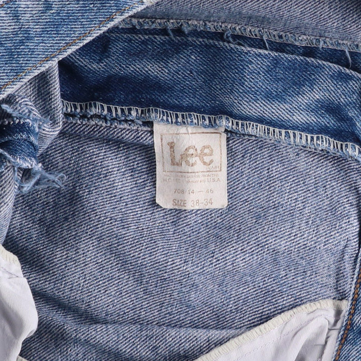Lee Straight Denim Pants, Made in USA, Men's Size W38 (approx.) cotton blue type Vintage Second Hand