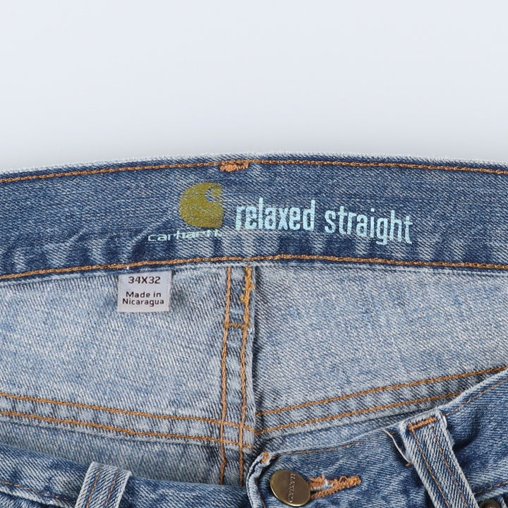 Carhartt Relaxed Fit Straight Denim Pants, Men's, Size 35 cotton blue type Vintage Second Hand