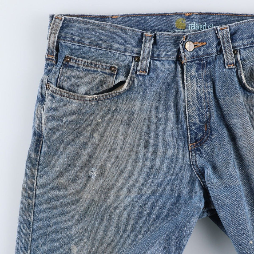Carhartt Relaxed Fit Straight Denim Pants, Men's, Size 35 cotton blue type Vintage Second Hand