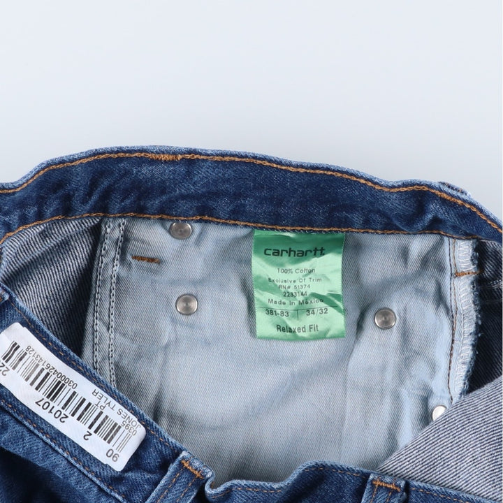 Carhartt Relaxed Fit Straight Denim Pants, Men's, Size 35 cotton blue type Vintage Second Hand