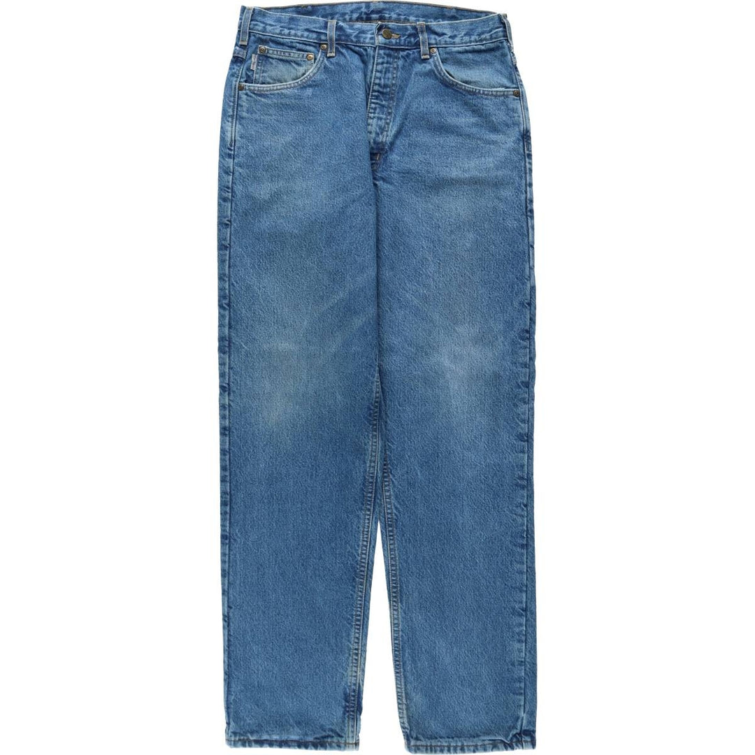Carhartt Straight Denim Pants, Made in USA, Men's Size W34 (approx.) cotton blue type Vintage Second Hand