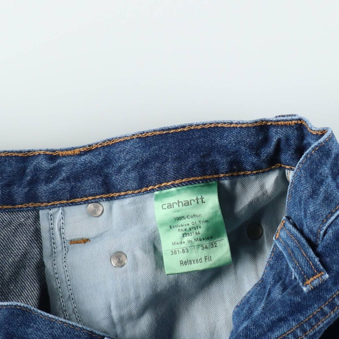 Carhartt Relaxed Fit Straight Denim Pants for Men, W34 equivalent cotton blue type Vintage Second Hand