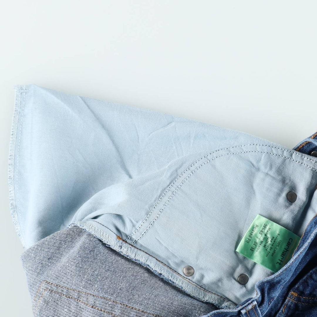 Carhartt Relaxed Fit Straight Denim Pants for Men, W34 equivalent cotton blue type Vintage Second Hand