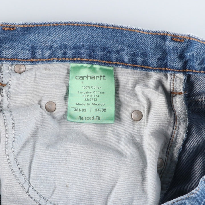 Carhartt Relaxed Fit Straight Denim Pants for Men, W34 equivalent cotton blue type Vintage Second Hand