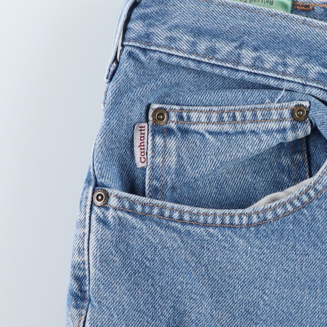Carhartt Relaxed Fit Straight Denim Pants for Men, W34 equivalent cotton blue type Vintage Second Hand