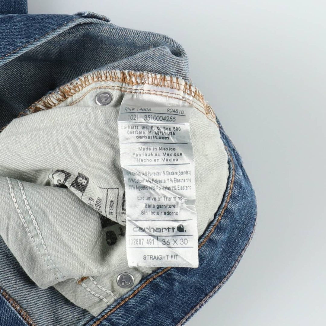 Carhartt STRAIGHT FIT straight denim pants, men's size W36 (approx.) cotton blue type Vintage Second Hand