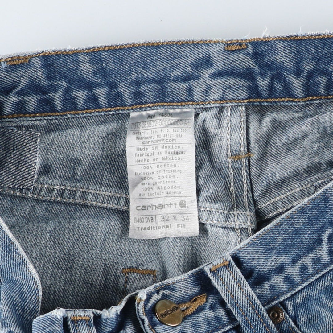 Carhartt Traditional Fit Tapered Denim Pants, Men's, Size W33 cotton Blue type light blue Vintage Second Hand