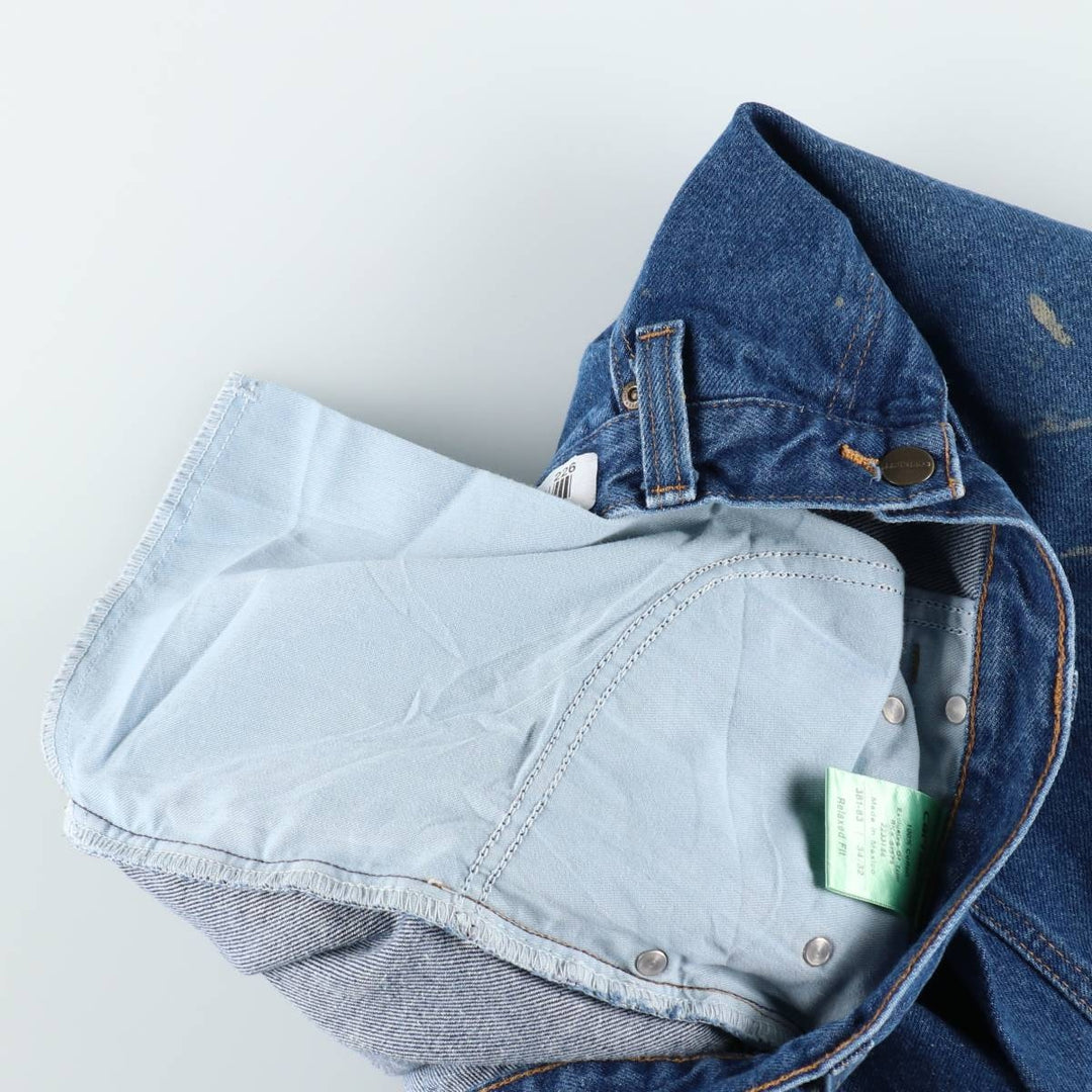 Carhartt Relaxed Fit Tapered Denim Pants for Men, W33 equivalent cotton blue type Vintage Second Hand