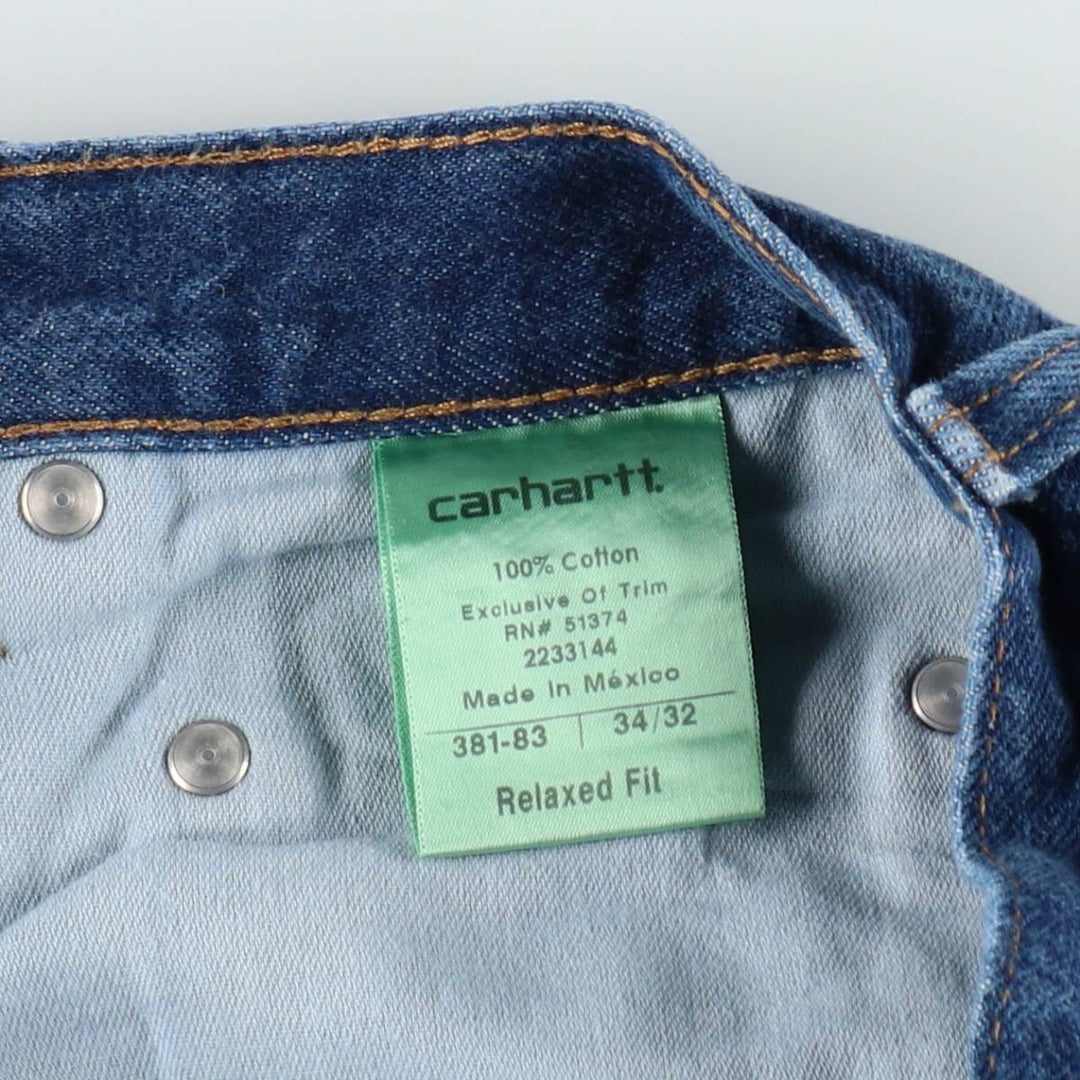 Carhartt Relaxed Fit Tapered Denim Pants for Men, W34 equivalent cotton blue type Vintage Second Hand