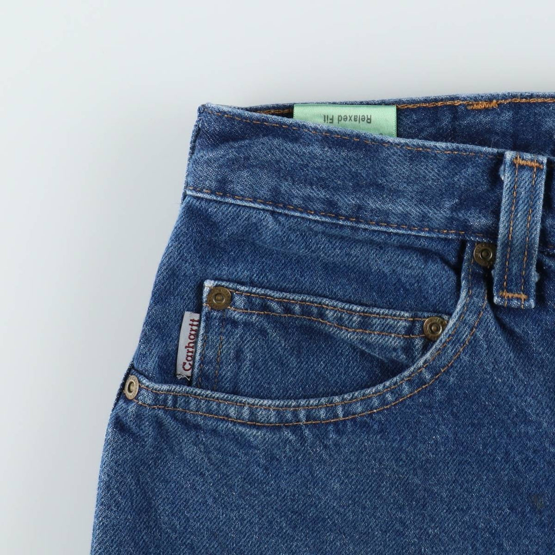 Carhartt Relaxed Fit Tapered Denim Pants for Men, W34 equivalent cotton blue type Vintage Second Hand
