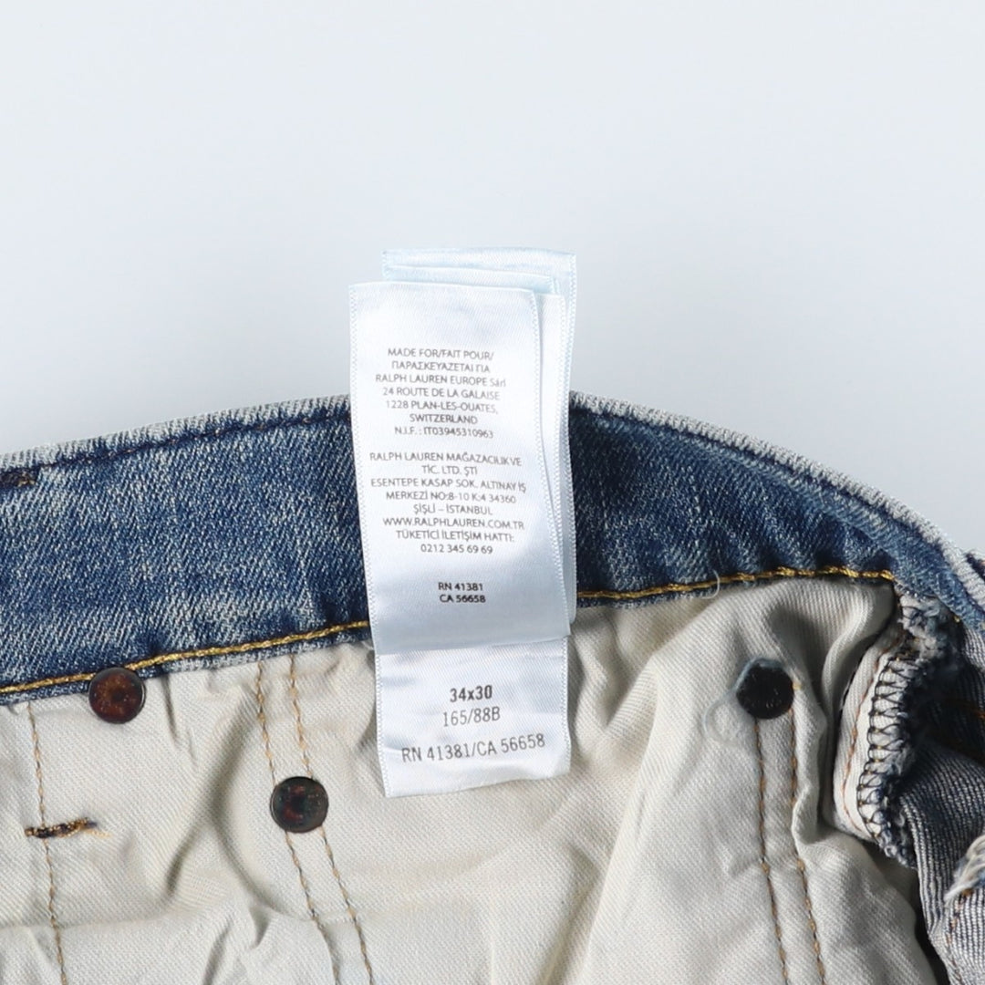 Ralph Lauren POLO RALPH LAUREN men's tapered denim pants, size W35 cotton blue type Vintage Second Hand
