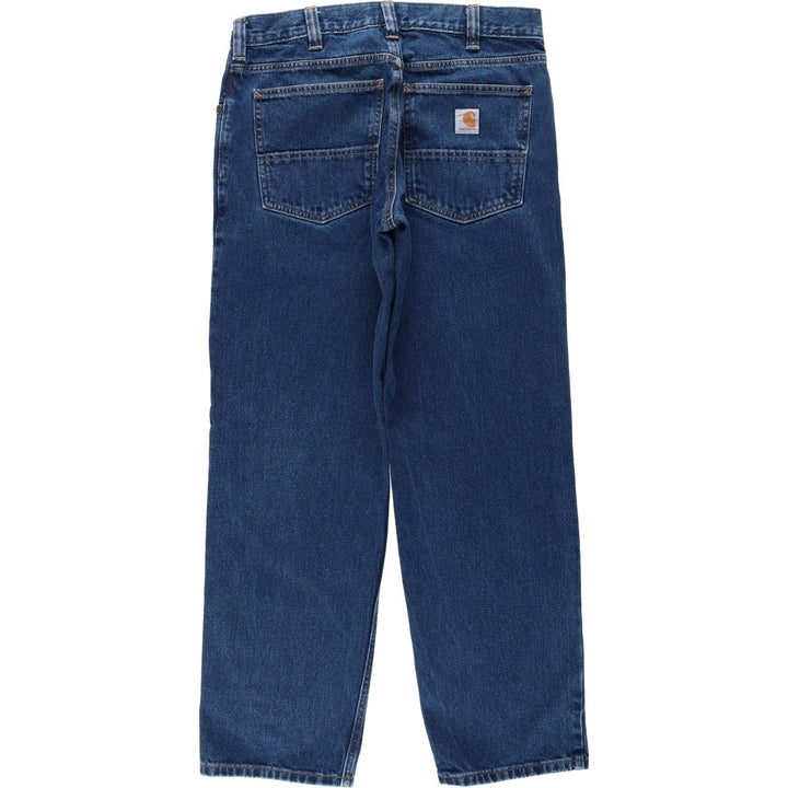Carhartt Relaxed Fit Tapered Denim Pants for Men, W33 equivalent cotton blue type Vintage Second Hand
