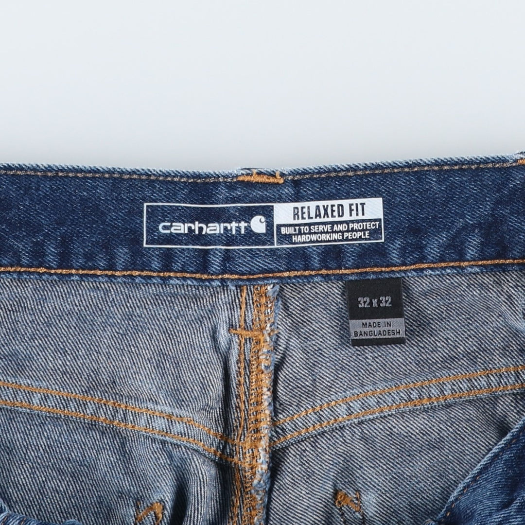 Carhartt Relaxed Fit Tapered Denim Pants for Men, W33 equivalent cotton blue type Vintage Second Hand