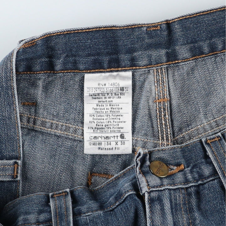 Carhartt Relaxed Fit Tapered Denim Pants for Men, W35 cotton blue type Vintage Second Hand