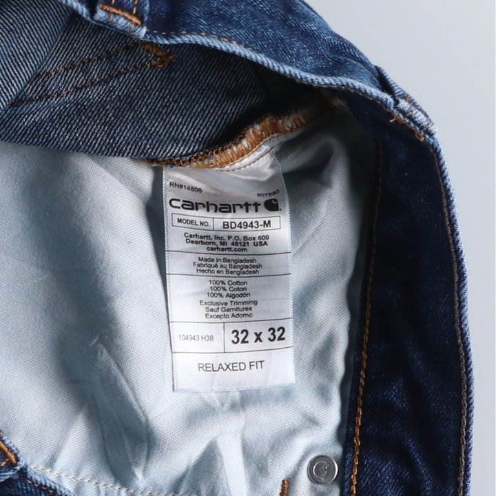 Carhartt Relaxed Fit Tapered Denim Pants for Men, W33 equivalent cotton blue type Vintage Second Hand