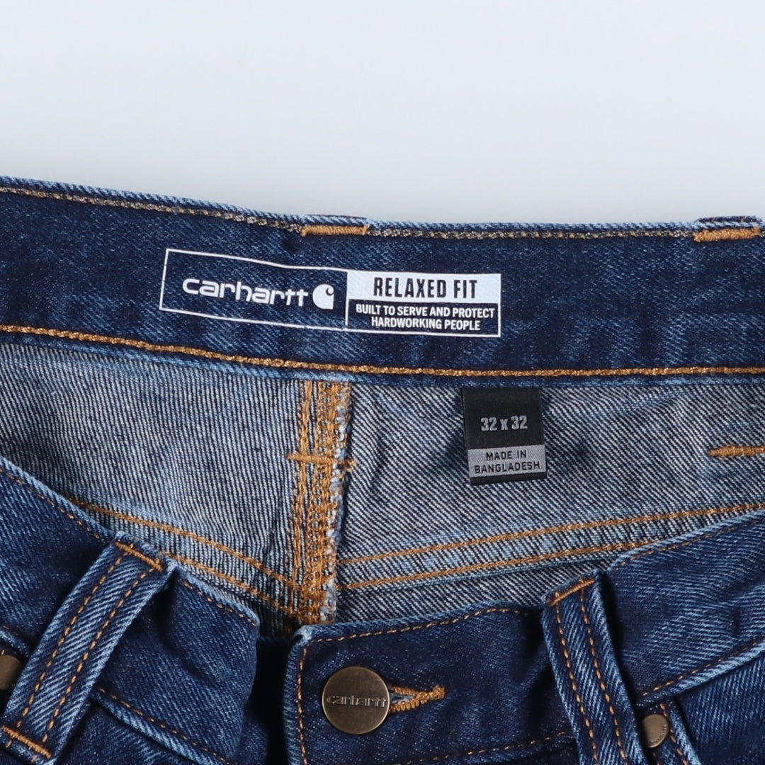 Carhartt Relaxed Fit Tapered Denim Pants for Men, W33 equivalent cotton blue type Vintage Second Hand