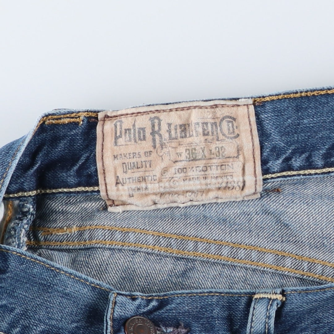 Ralph Lauren POLO RALPH LAUREN straight denim pants for men, W37 equivalent cotton blue type Vintage Second Hand