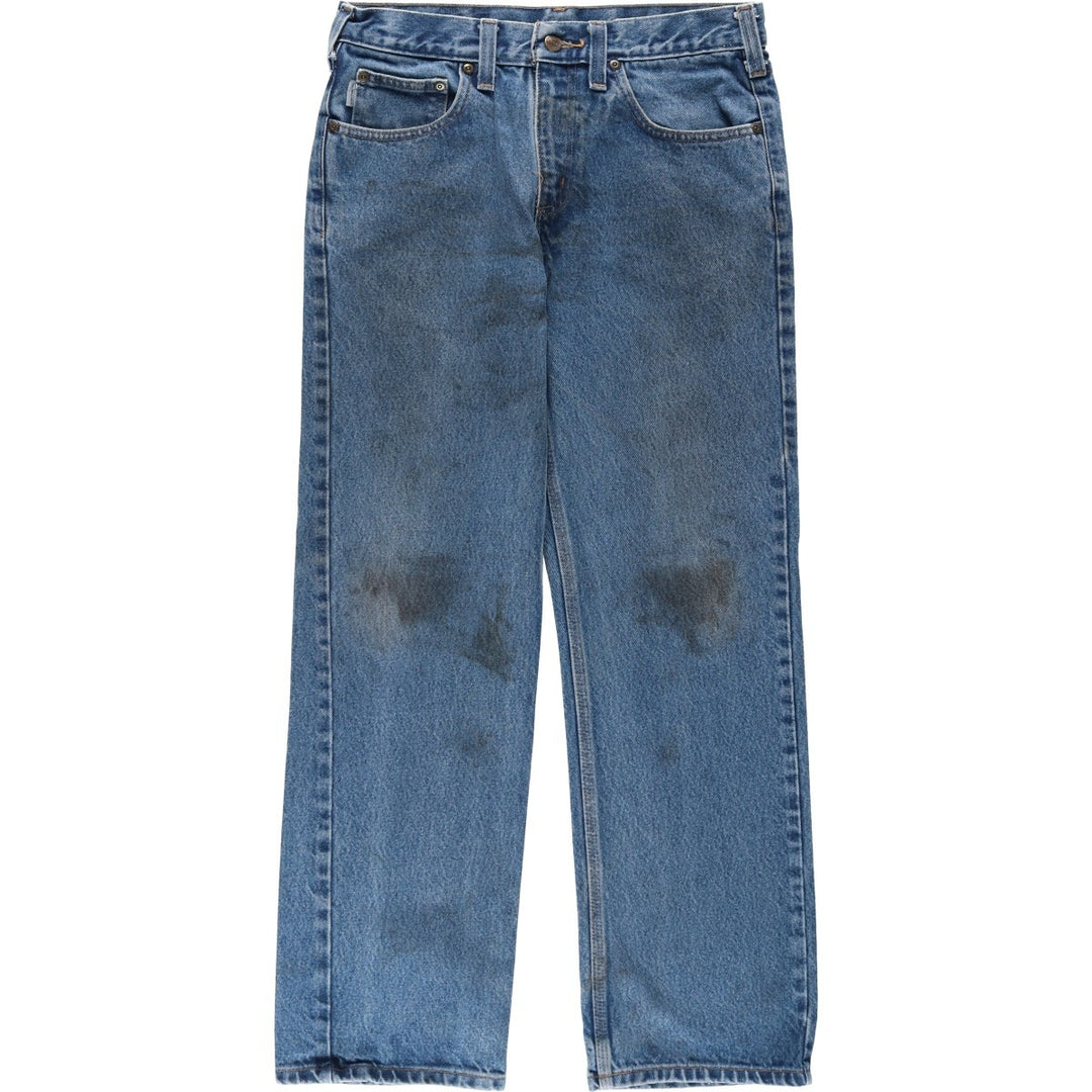 Carhartt Relaxed Fit Tapered Denim Pants for Men, W32 equivalent cotton blue type Vintage Second Hand