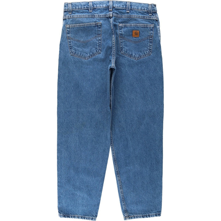 00'S Carhartt tapered denim pants for men, size w36 cotton blue type Vintage Second Hand