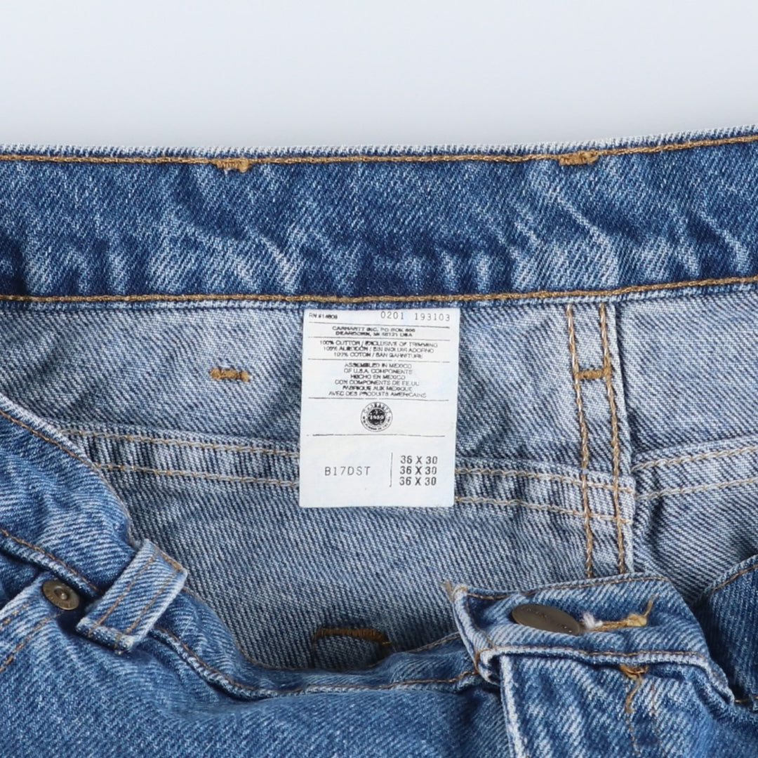 00'S Carhartt tapered denim pants for men, size w36 cotton blue type Vintage Second Hand