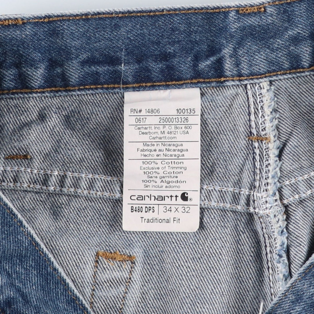 Carhartt Traditional FIT Tapered Denim Pants Men's W36 cotton blue type Vintage Second Hand
