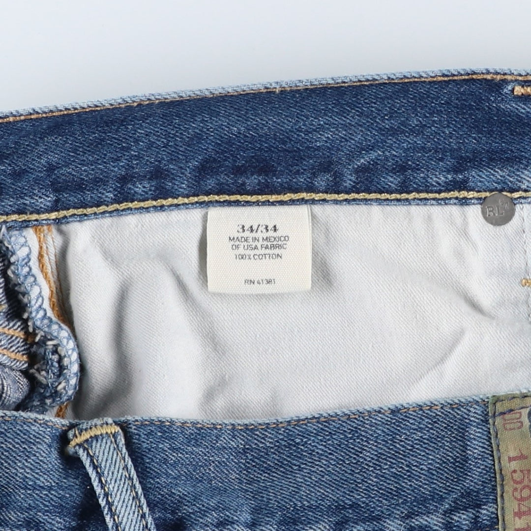 Ralph Lauren straight-leg denim pants, men's size W35 (approx.) cotton blue type Vintage Second Hand