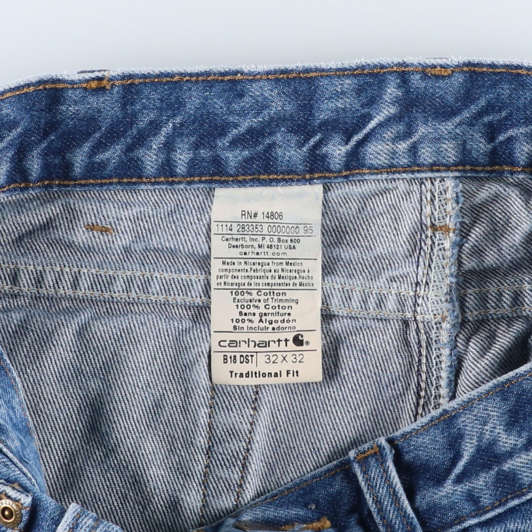 Carhartt Traditional Fit Tapered Denim Pants, Men's W32 (approx.), Zipper Fly cotton blue type Vintage Second Hand