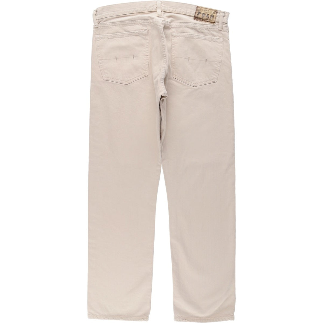 Ralph Lauren POLO RALPH LAUREN straight denim pants for men, W37 equivalent cotton Beige type Vintage Second Hand