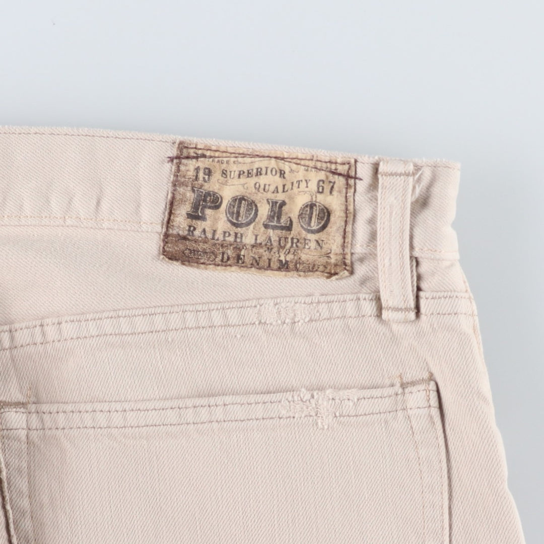 Ralph Lauren POLO RALPH LAUREN straight denim pants for men, W37 equivalent cotton Beige type Vintage Second Hand