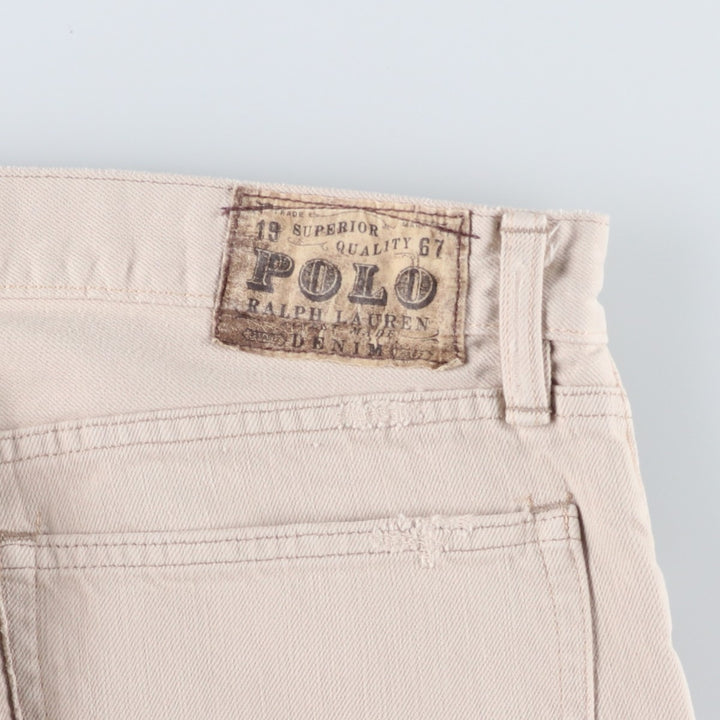 Ralph Lauren POLO RALPH LAUREN straight denim pants for men, W37 equivalent cotton Beige type Vintage Second Hand