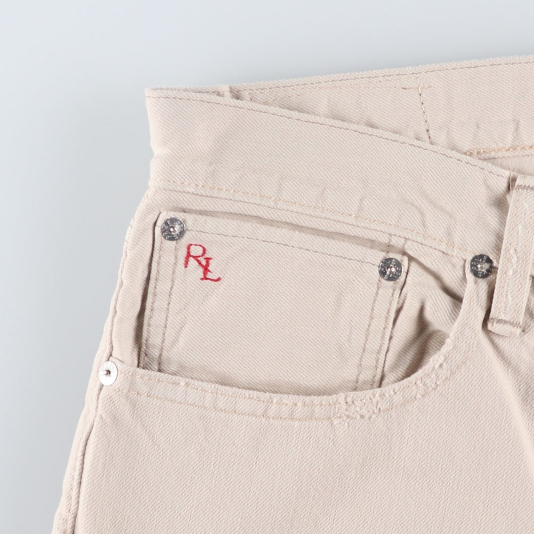 Ralph Lauren POLO RALPH LAUREN straight denim pants for men, W37 equivalent cotton Beige type Vintage Second Hand