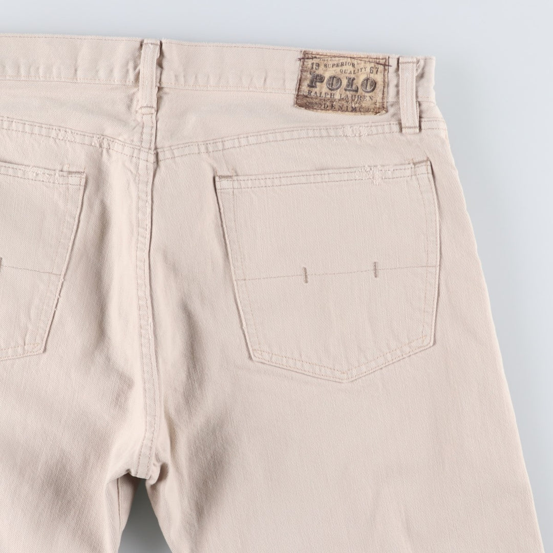 Ralph Lauren POLO RALPH LAUREN straight denim pants for men, W37 equivalent cotton Beige type Vintage Second Hand