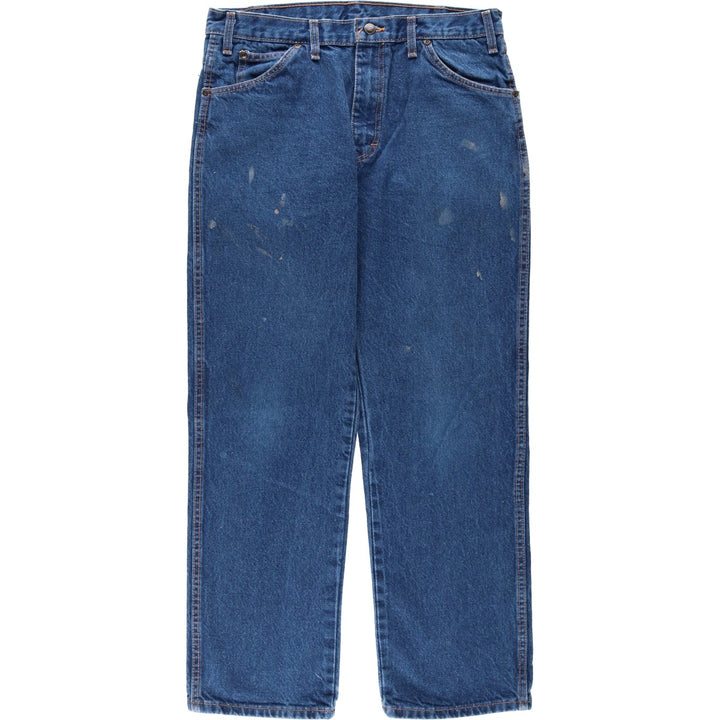 Dickies Regular Fit Painted Straight Denim Pants, Men's Size W34 (approx.) cotton blue type Vintage Second Hand