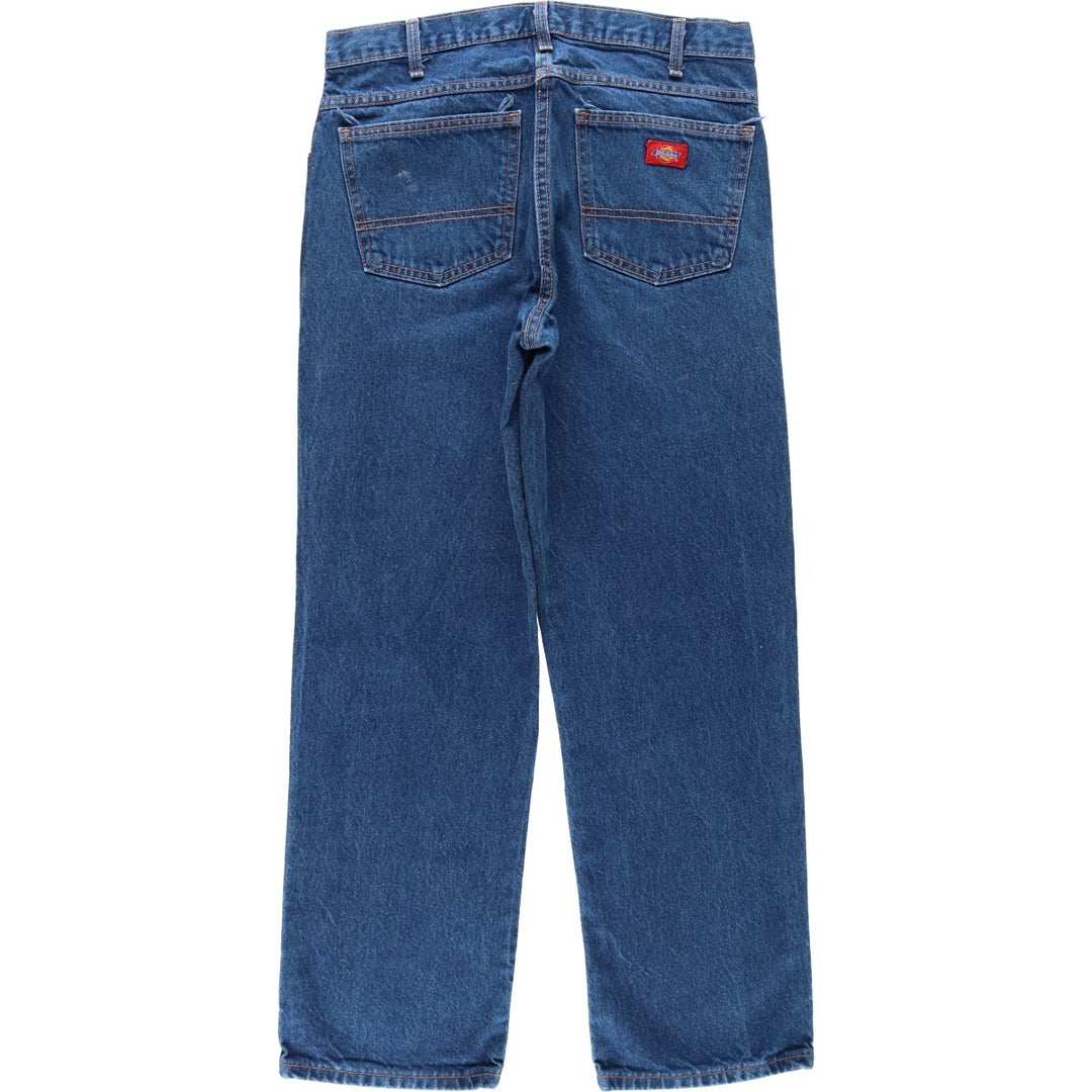 Dickies Regular Fit Painted Straight Denim Pants, Men's Size W34 (approx.) cotton blue type Vintage Second Hand