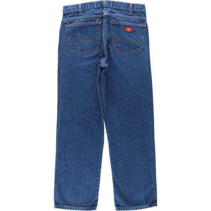 Dickies Regular Fit Painted Straight Denim Pants, Men's Size W34 (approx.) cotton blue type Vintage Second Hand