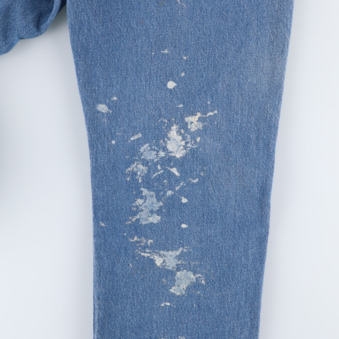 Dickies painted straight denim pants, men's size W32 (approx.) cotton blue type Vintage Second Hand